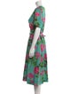 Oscar de la Renta Floral Print Midi Length Dress