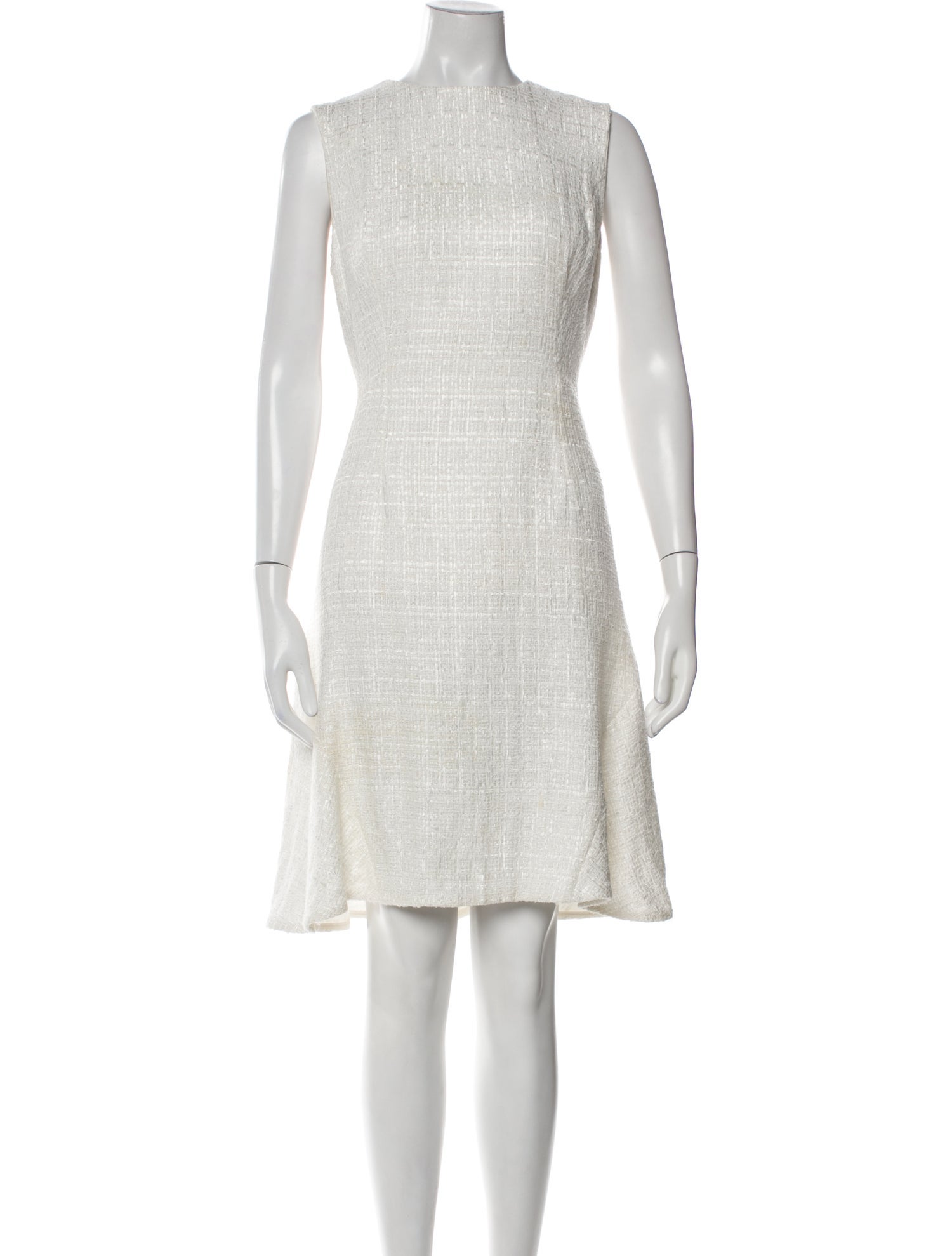Oscar de la Renta Bateau Neckline Knee-Length Dress