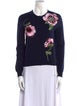 Oscar de la Renta Virgin Wool Floral Print Sweater