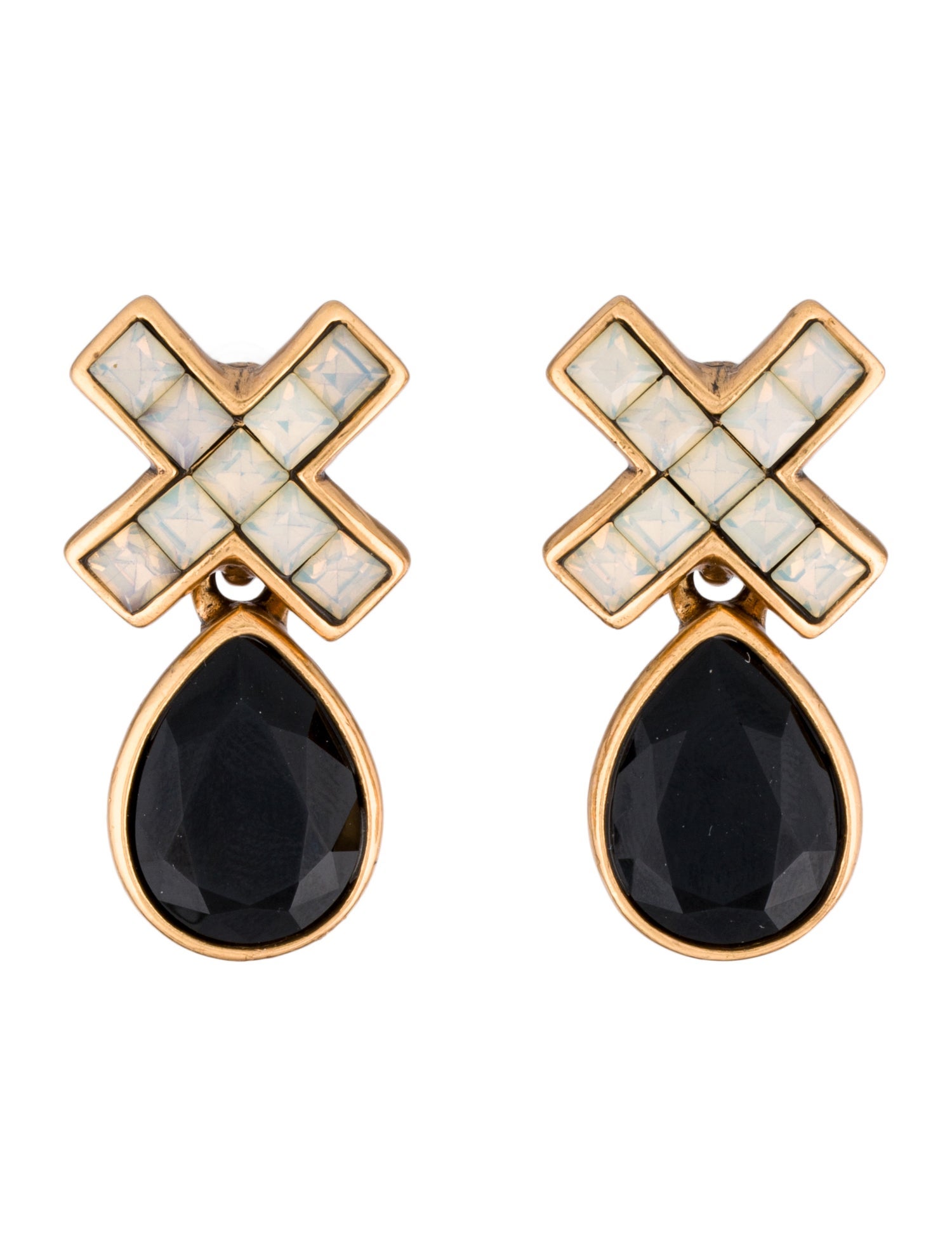 Oscar de la Renta Crystal Drop Earrings