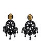 Oscar de la Renta Crystal & Bead Drop Earrings
