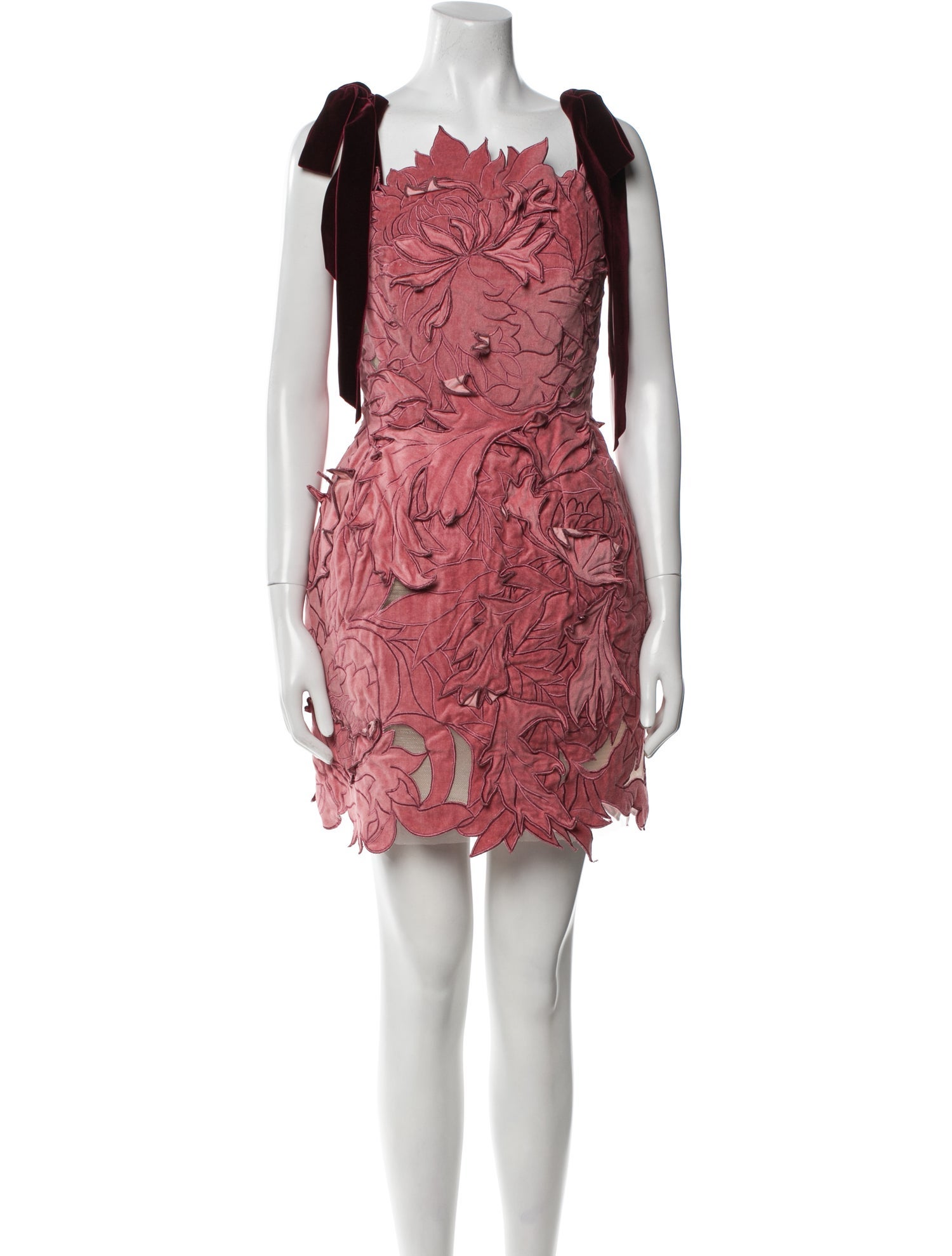 Oscar de la Renta Lace Pattern Mini Dress