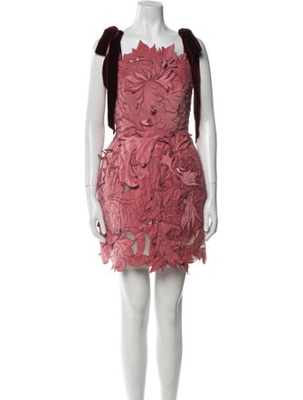 Oscar de la Renta Lace Pattern Mini Dress