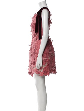 Oscar de la Renta Lace Pattern Mini Dress