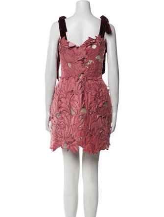 Oscar de la Renta Lace Pattern Mini Dress