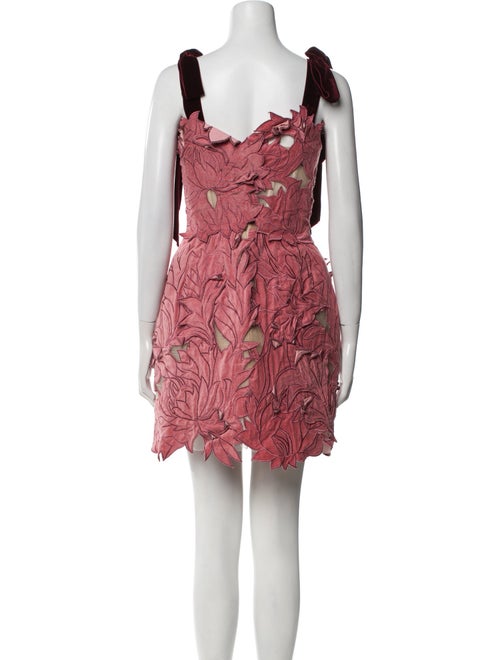 Oscar de la Renta Lace Pattern Mini Dress