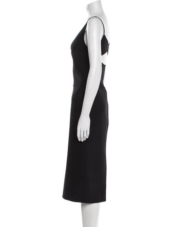 Oscar de la Renta Virgin Wool Midi Length Dress