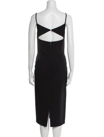 Oscar de la Renta Virgin Wool Midi Length Dress