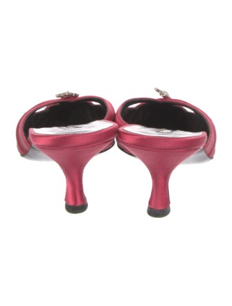 Oscar de la Renta Satin Printed Mules