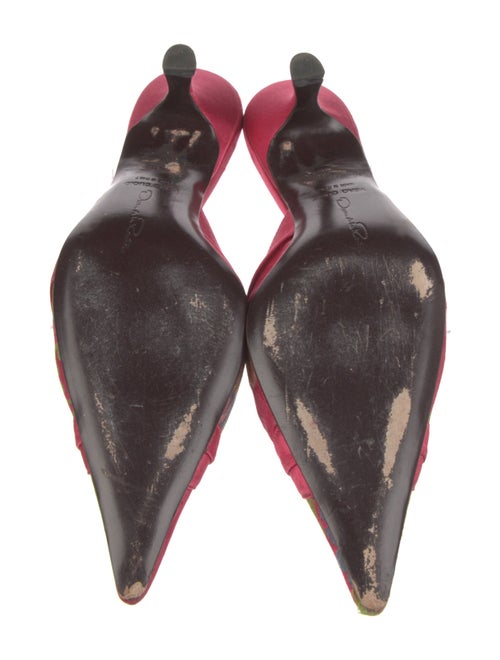 Oscar de la Renta Satin Printed Mules