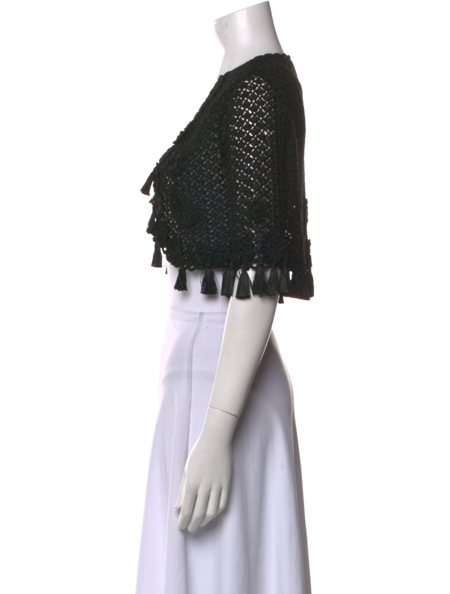 Oscar de la Renta Silk Open Front Sweater