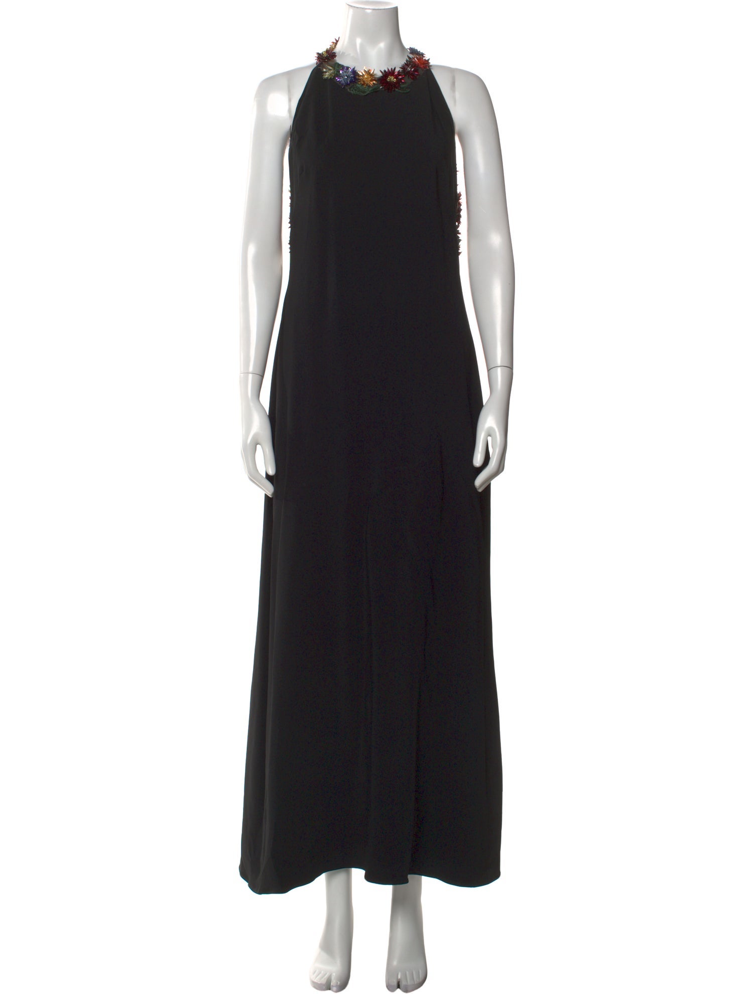 Oscar de la Renta Mock Neck Long Dress