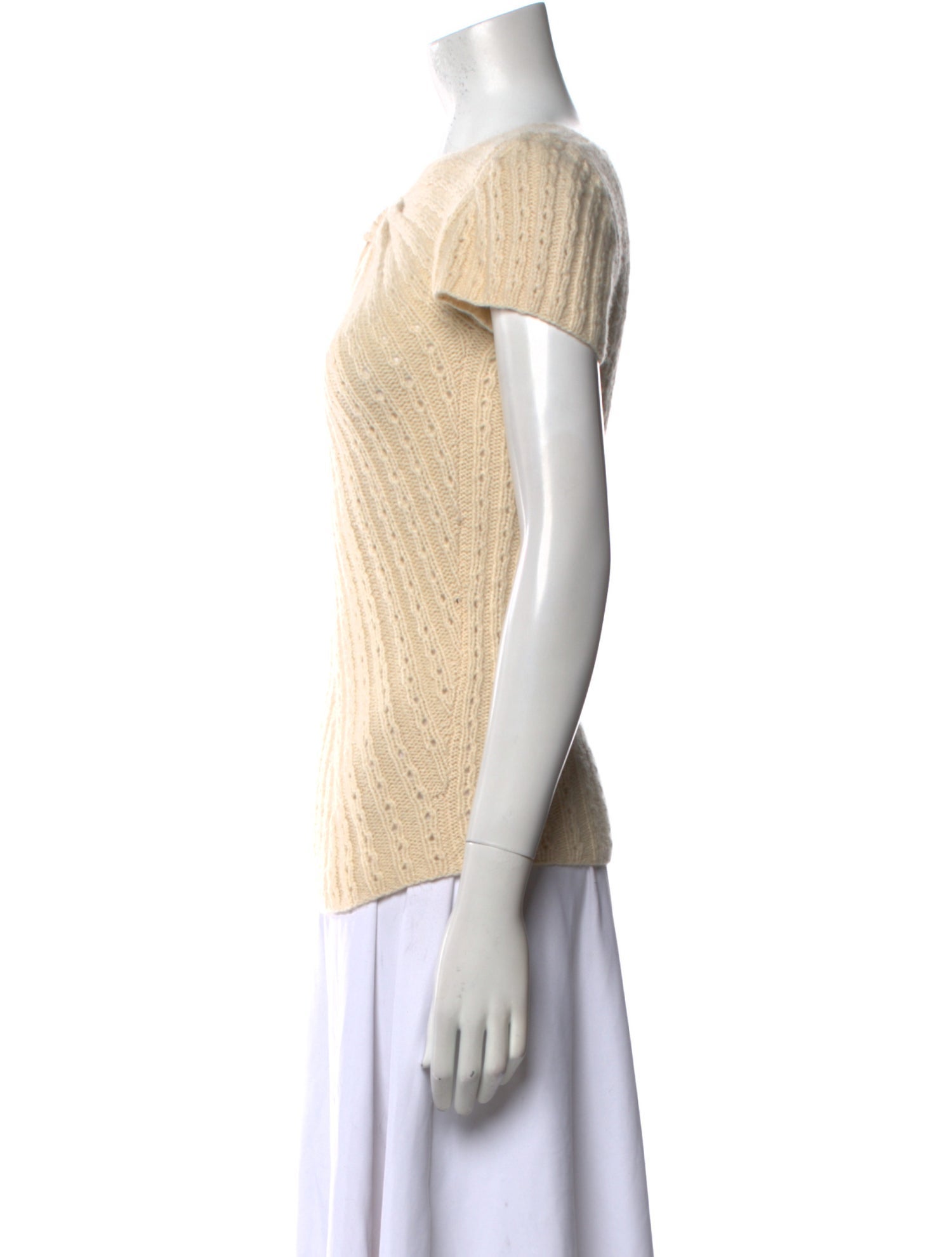 Oscar de la Renta Cashmere Bateau Neckline Sweater