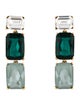 Oscar de la Renta Crystal Embellished Drop Clip-On Earrings