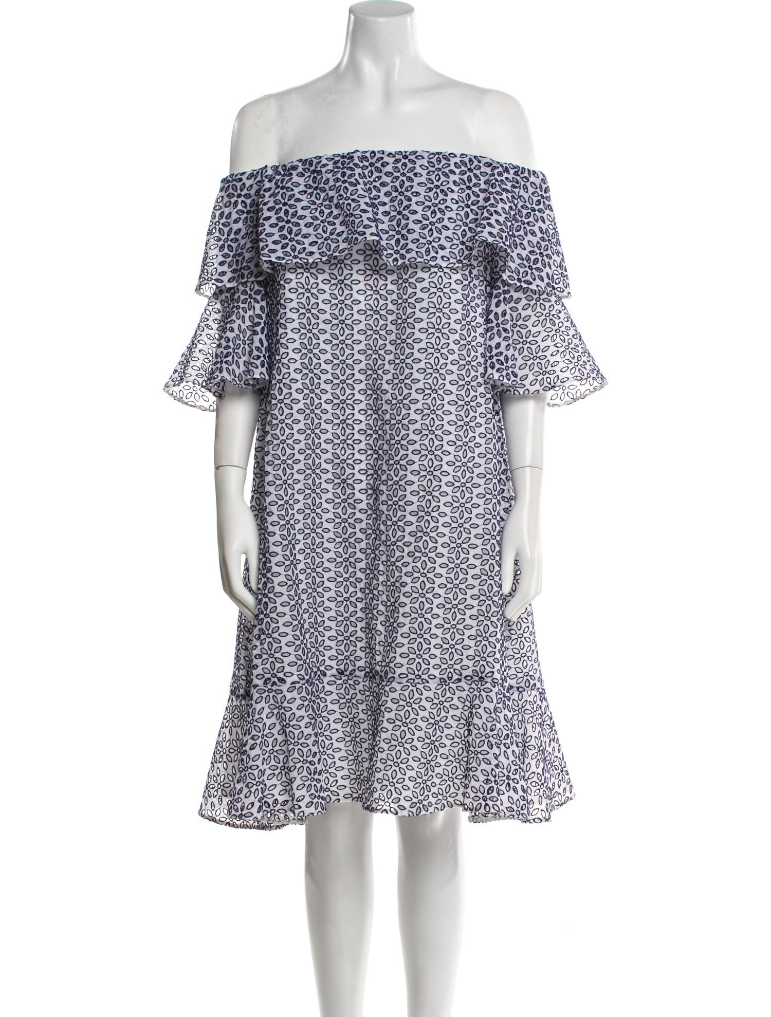 Oscar de la Renta Floral Print Knee-Length Dress