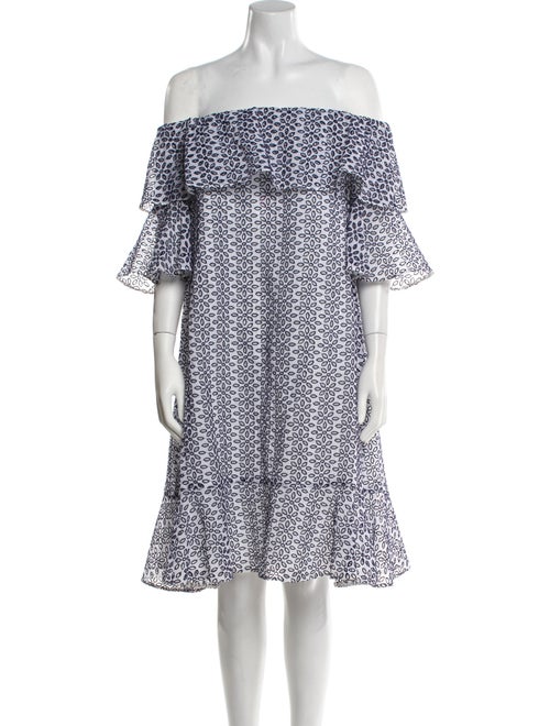 Oscar de la Renta Floral Print Knee-Length Dress