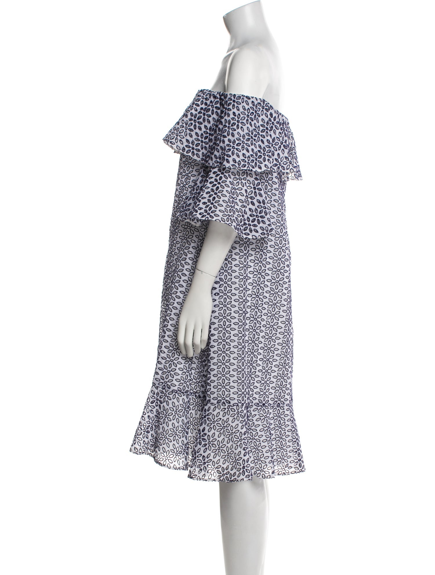 Oscar de la Renta Floral Print Knee-Length Dress