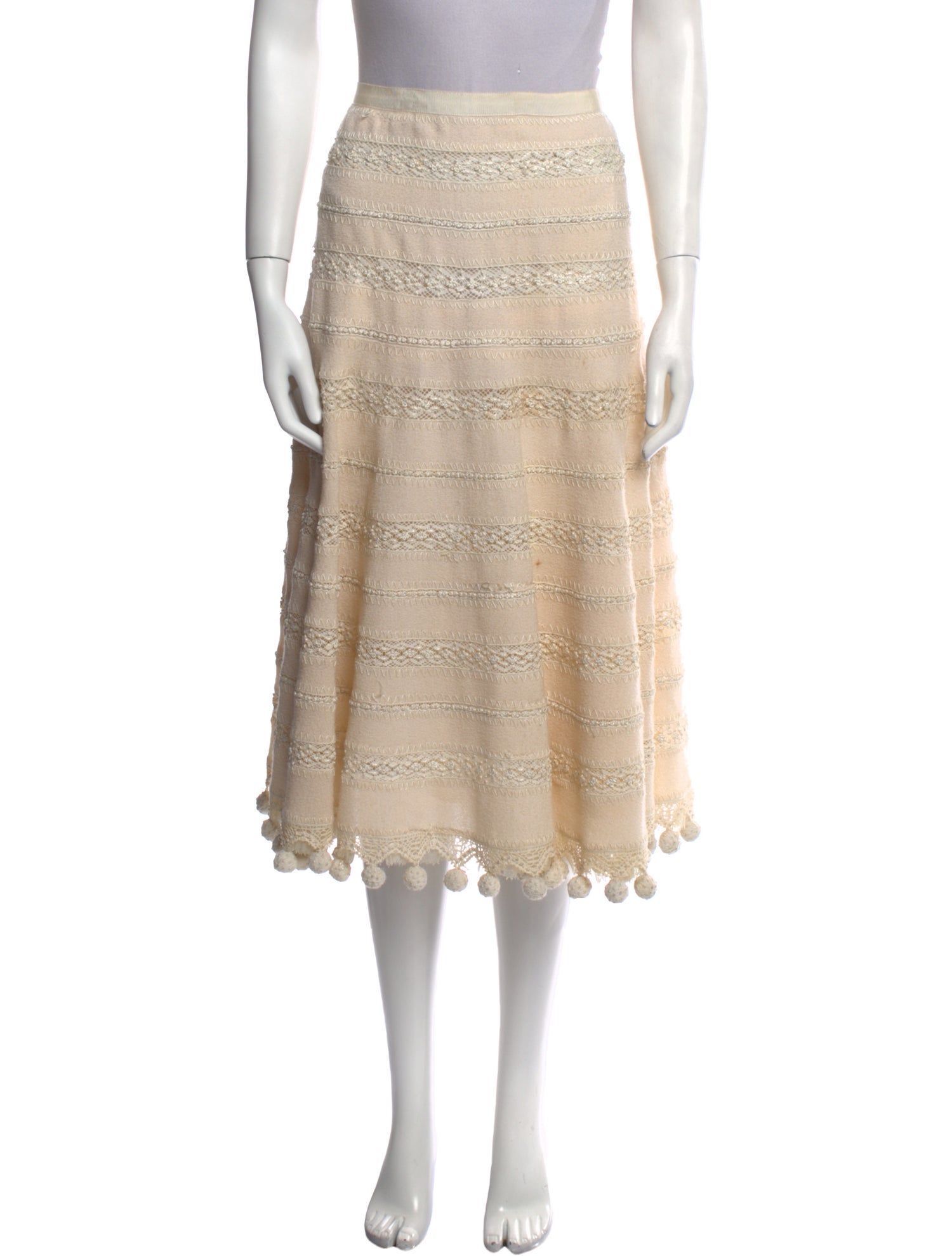 Oscar de la Renta Wool Midi Length Skirt