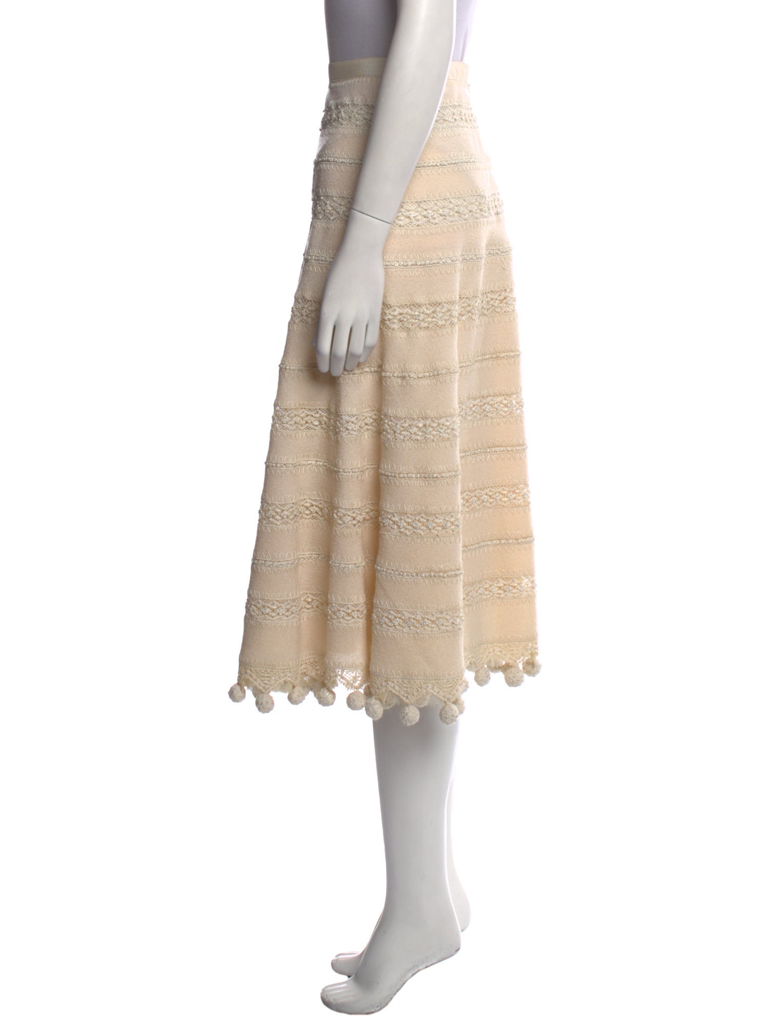 Oscar de la Renta Wool Midi Length Skirt