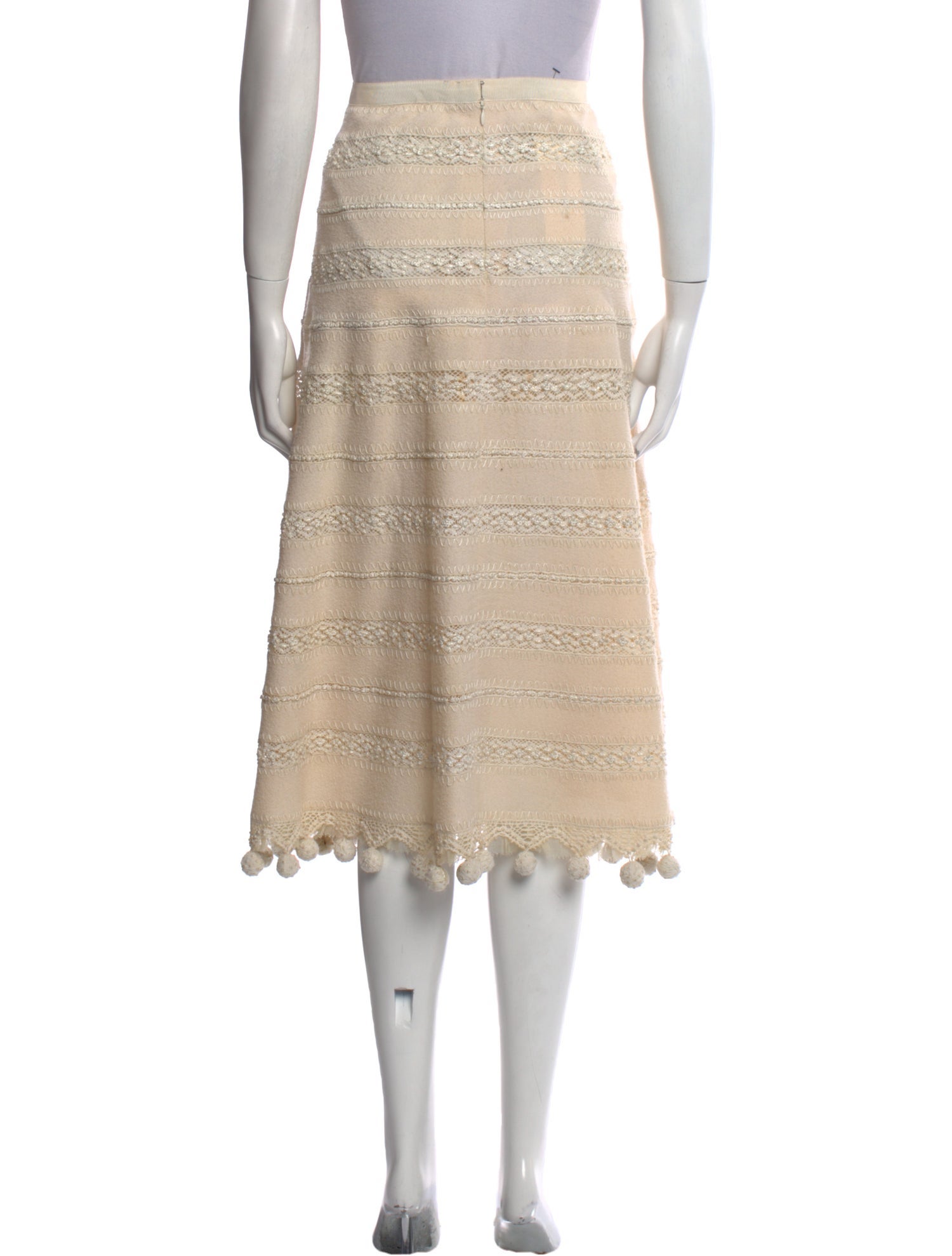 Oscar de la Renta Wool Midi Length Skirt