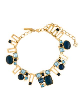 Oscar de la Renta Resin & Crystal Collar Necklace