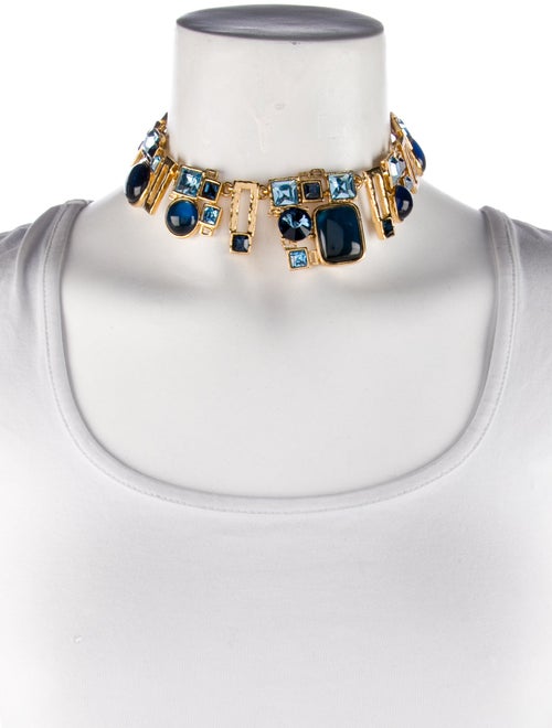 Oscar de la Renta Resin & Crystal Collar Necklace