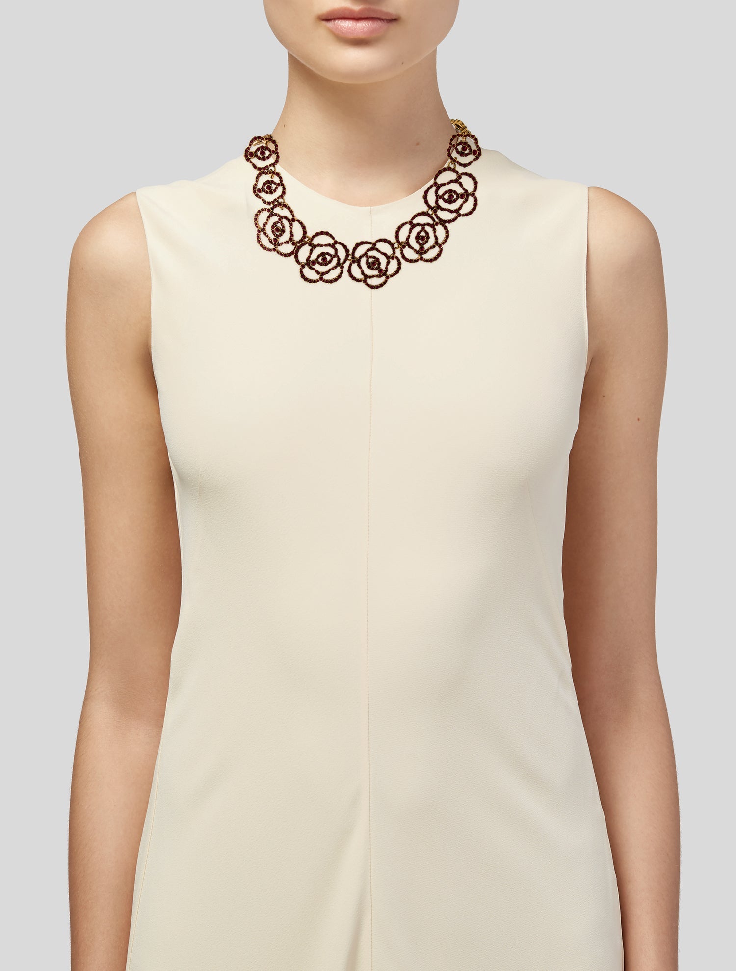 Oscar de la Renta Crystal Floral Collar Necklace