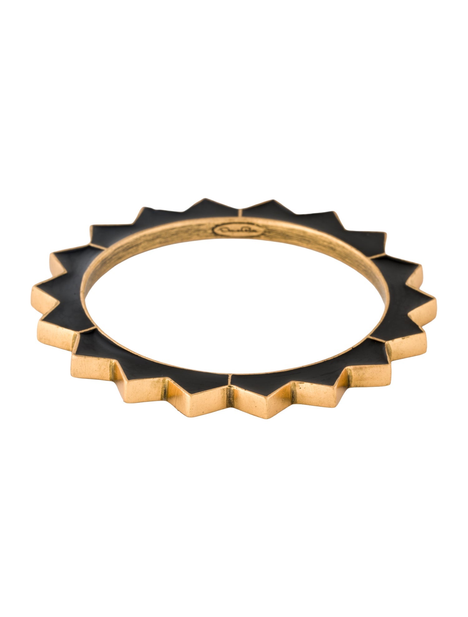 Oscar de la Renta Enamel Spiked Bangle Bracelet