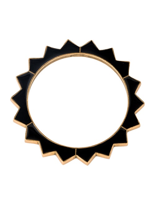 Oscar de la Renta Enamel Spiked Bangle Bracelet