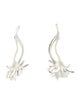 Oscar de la Renta Crystal & Enamel Branch Drop Earrings