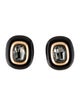 Oscar de la Renta Crystal & Enamel Clip-On Earrings