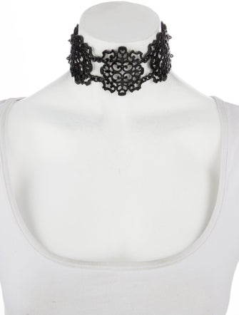 Oscar de la Renta Enamel Filigree Choker Necklace