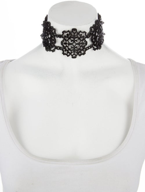 Oscar de la Renta Enamel Filigree Choker Necklace