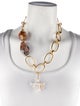 Oscar de la Renta Pearl and Multi Stone Choker Necklace
