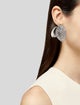 Oscar de la Renta Crystal Leaf Clip-On Drop Earrings