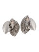 Oscar de la Renta Crystal Leaf Clip-On Drop Earrings