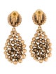 Oscar de la Renta Crystal Clip-On Teardrop Earrings