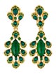 Oscar de la Renta Crystal & Resin Clip-On Drop Earrings