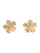 Oscar de la Renta Crystal & Enamel Flower Stud Earrings