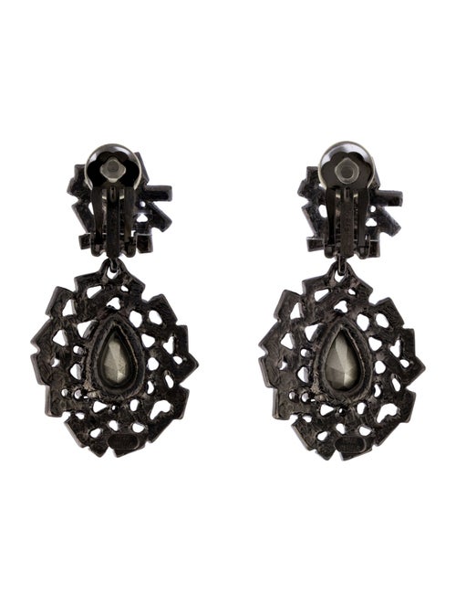 Oscar de la Renta Crystal Drop Clip-On Earrings