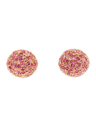 Oscar de la Renta Crystal Round Clip-On Earrings