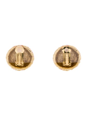 Oscar de la Renta Crystal Round Clip-On Earrings