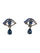 Oscar de la Renta Crystal Pave Eye Clip-On Drop Earrings