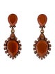 Oscar de la Renta Crystal Drop Clip-On Earrings