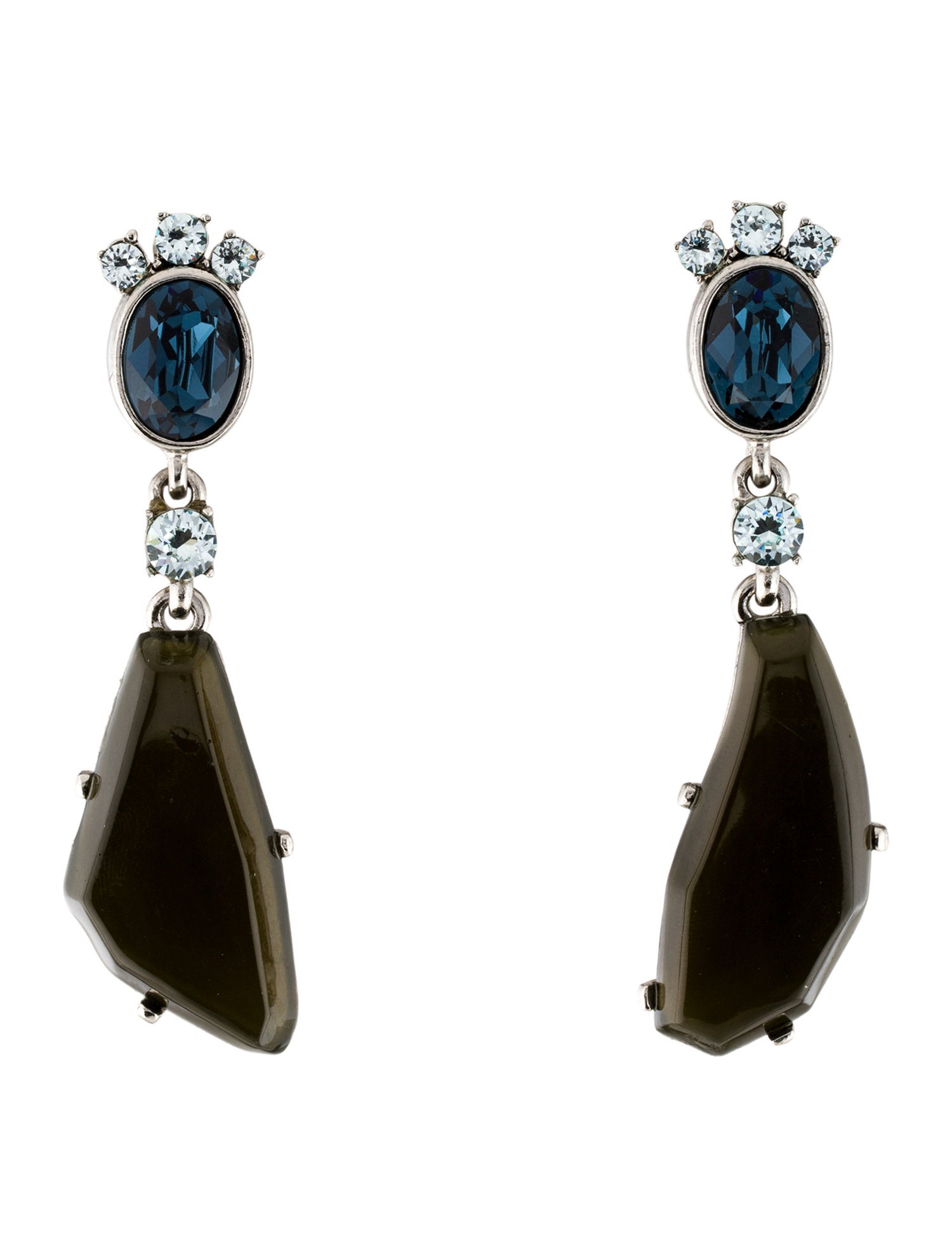 Oscar de la Renta Crystal & Resin Drop Earrings