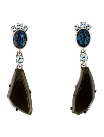Oscar de la Renta Crystal & Resin Drop Earrings