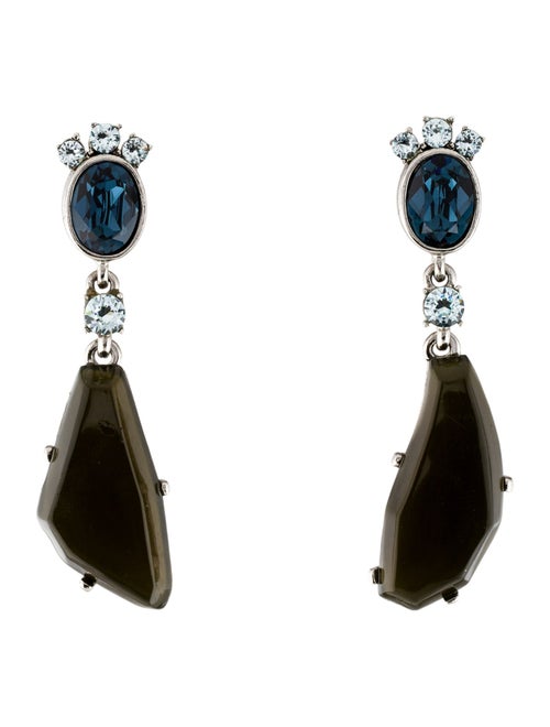 Oscar de la Renta Crystal & Resin Drop Earrings