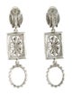 Oscar de la Renta Enamel & Crystal Drop Clip-On Earrings