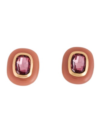 Oscar de la Renta Crystal & Resin Clip-On Earrings