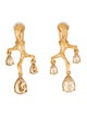 Oscar de la Renta Crystal Coral Branch Drop Earrings